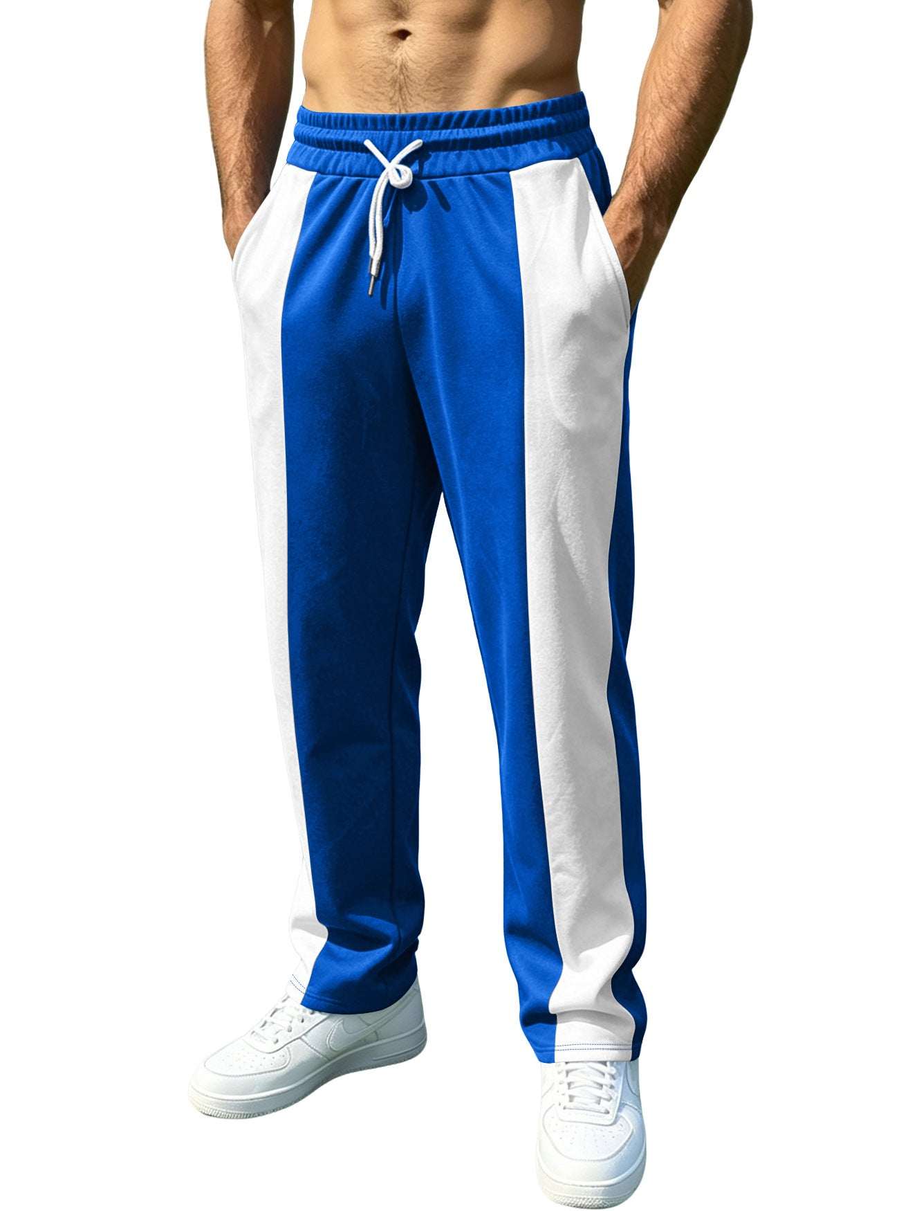 Mens Patchwork Color - Block Casual Outdoor Sweatpants - Elevra