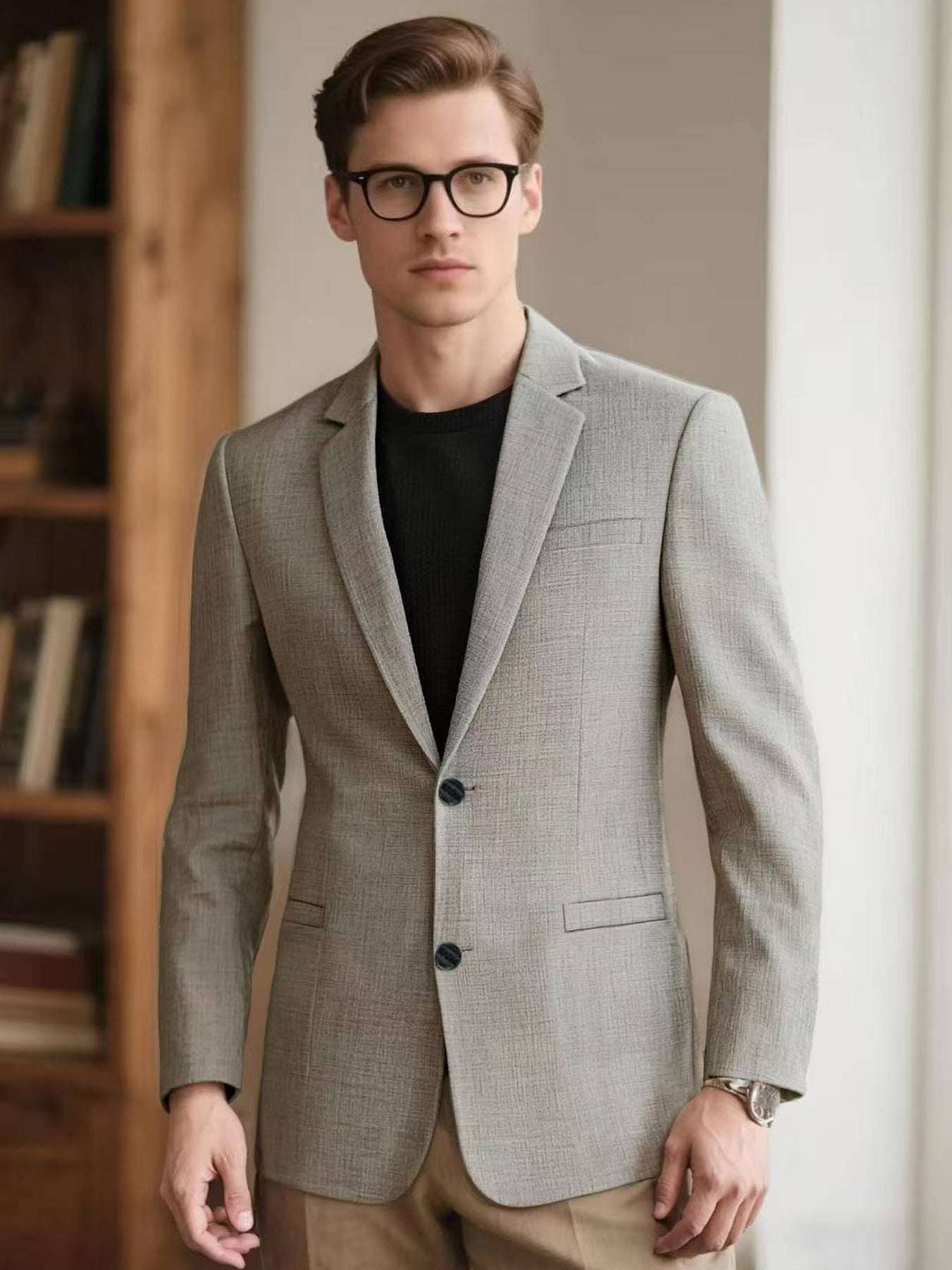 Mens Stylish Casual Solid Color Classic All Matching Jacket - Elevra