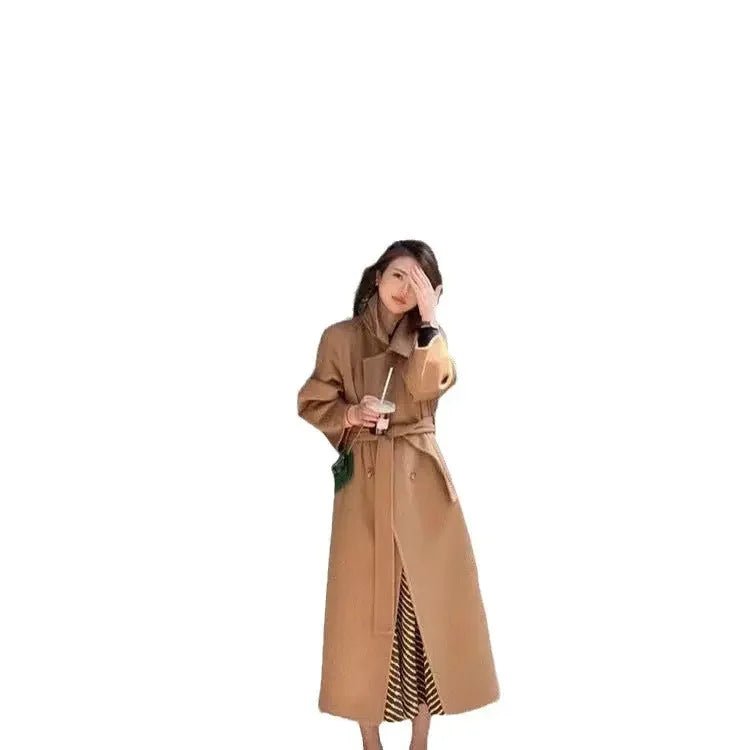 New Fashionable Fashion Over The Knee Woolen Coat - Elevra