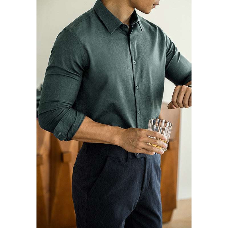 Old Money Style Modal Wool Shirt For Men - Elevra