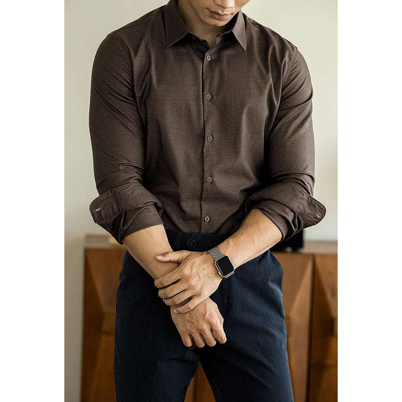 Old Money Style Modal Wool Shirt For Men - Elevra