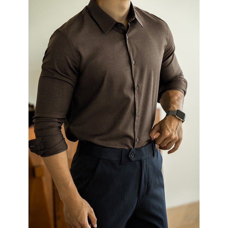 Old Money Style Modal Wool Shirt For Men - Elevra