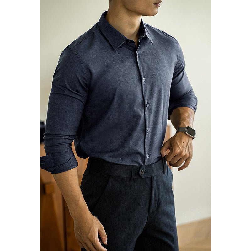Old Money Style Modal Wool Shirt For Men - Elevra
