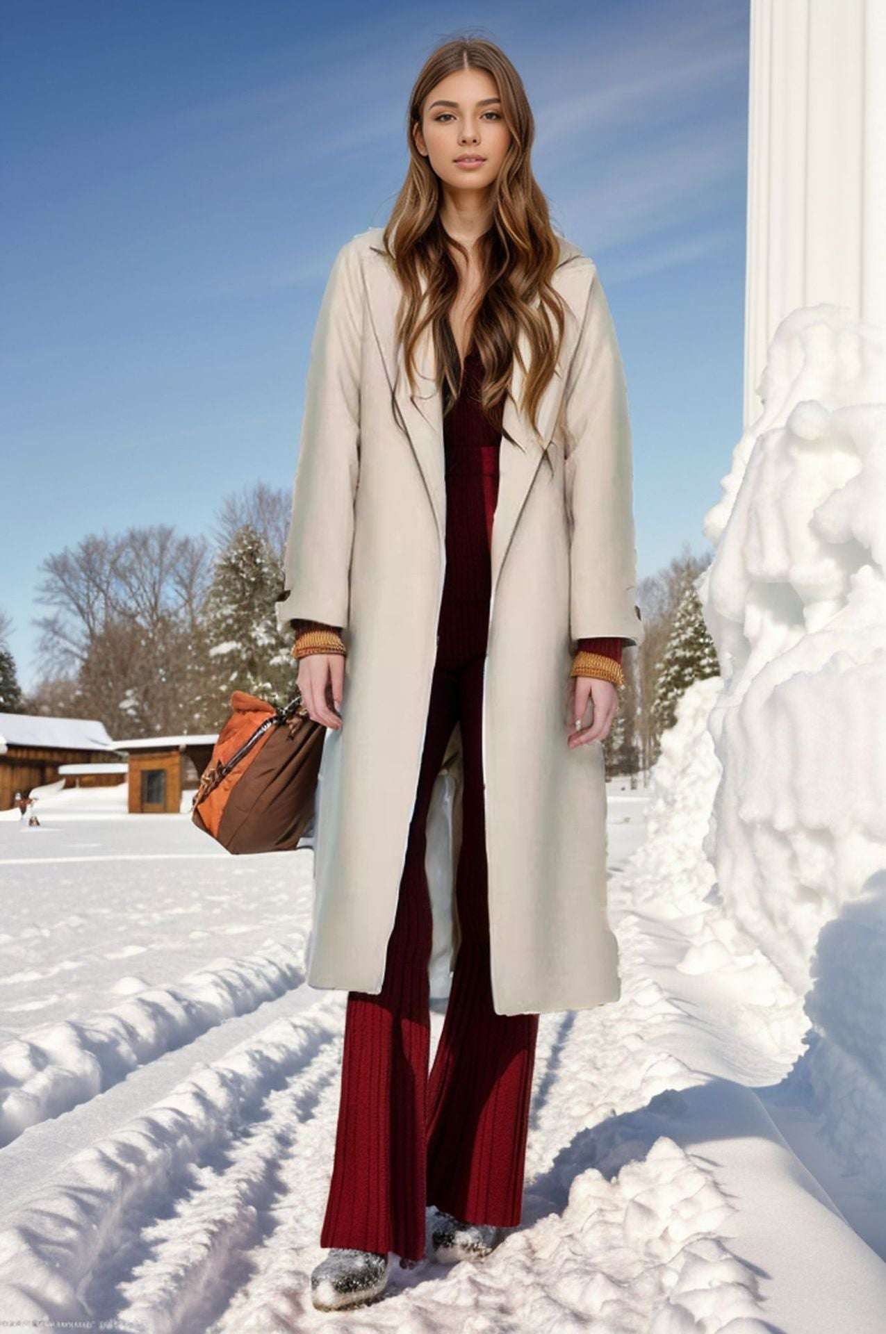 Padded Lapel Super Long Slim Jacket - Elevra