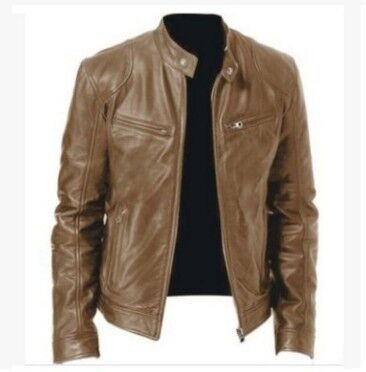 PU Leather Jacket Slim Leather Jacket - Elevra