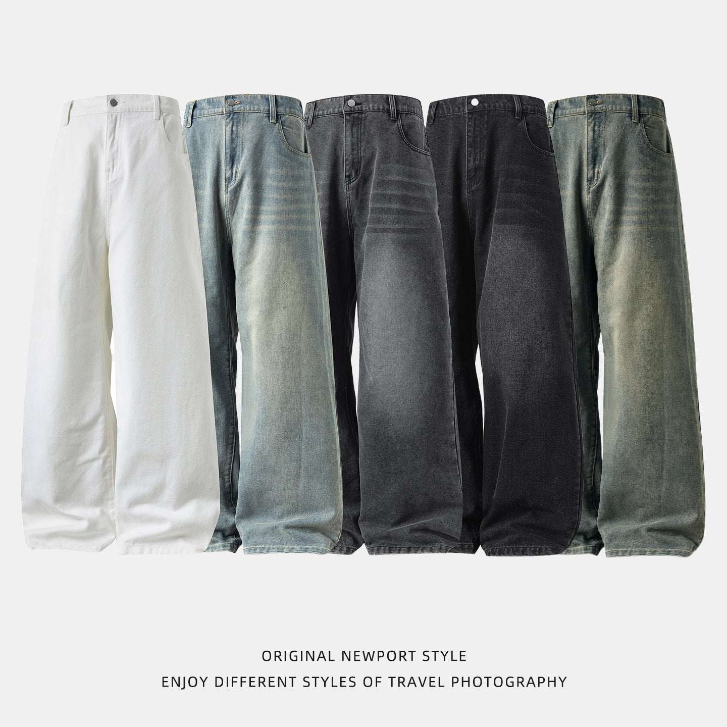 Retro - fit High - street Washed - and - distressed Jeans - Elevra
