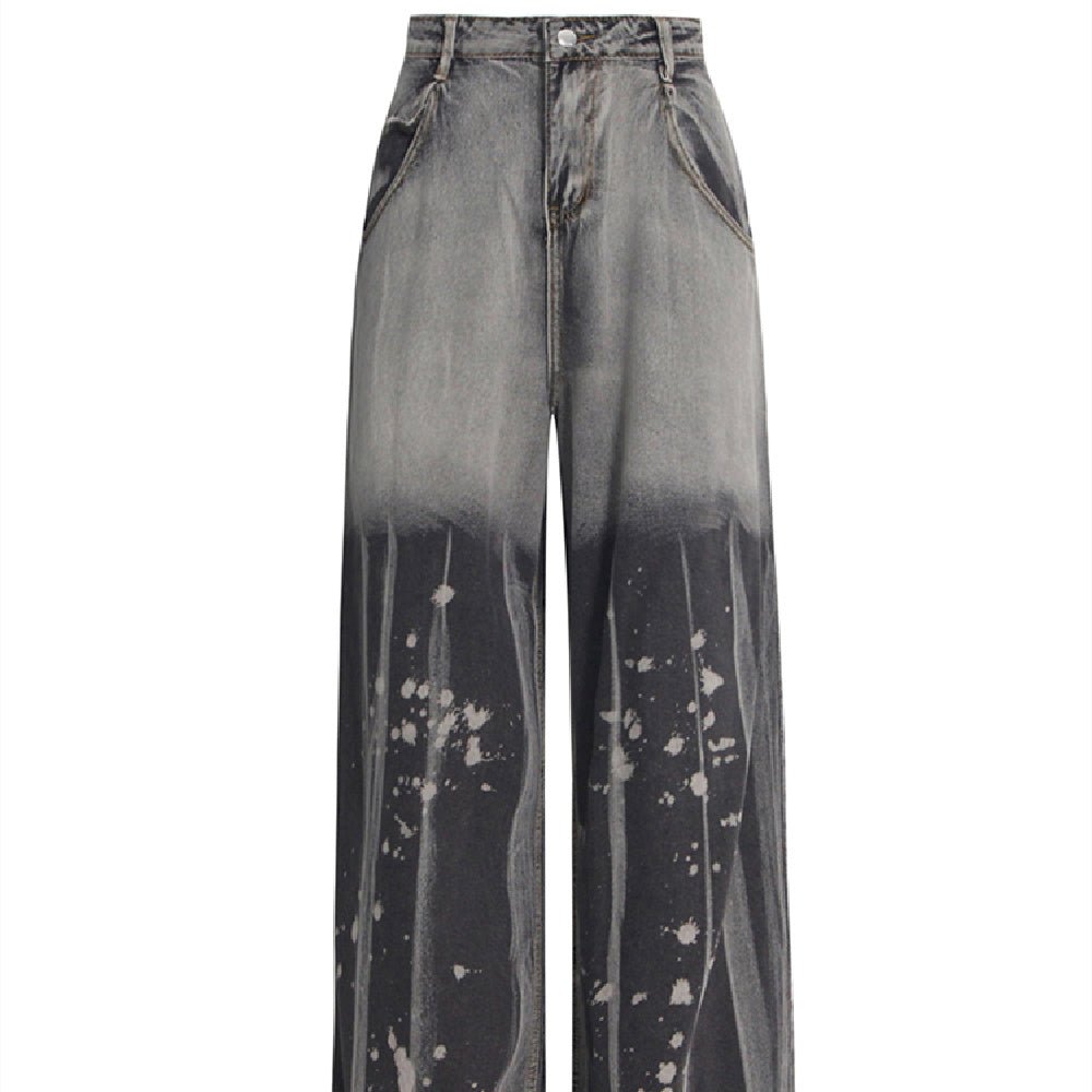 Retro Tie - dyeing Gradient Washed - out Jeans Woman - Elevra