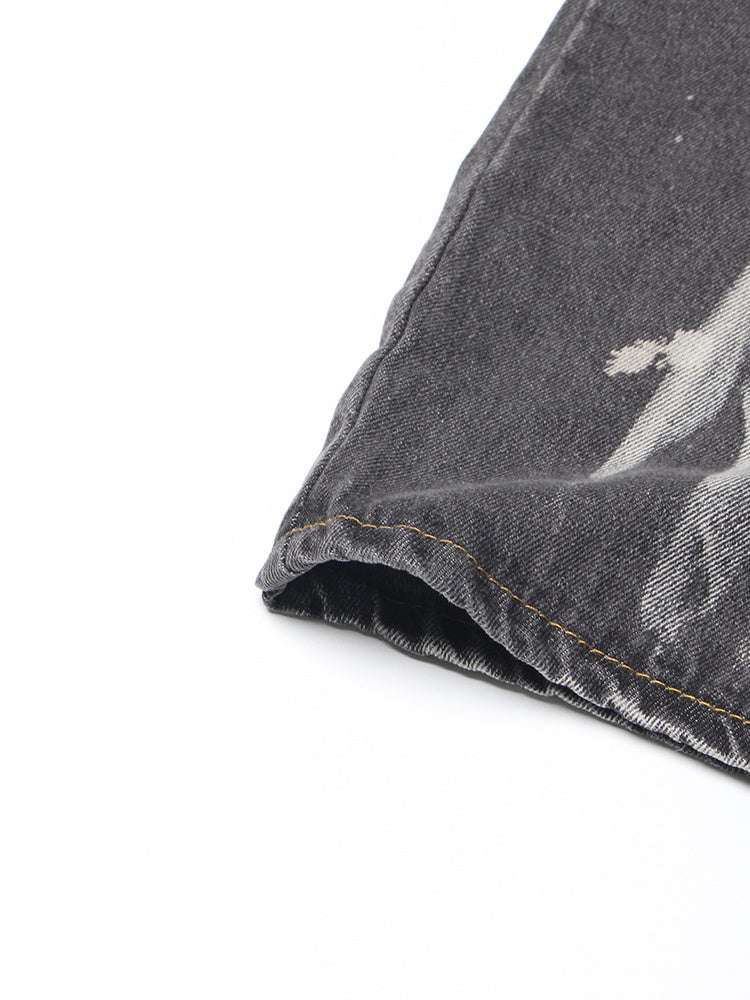 Retro Tie - dyeing Gradient Washed - out Jeans Woman - Elevra