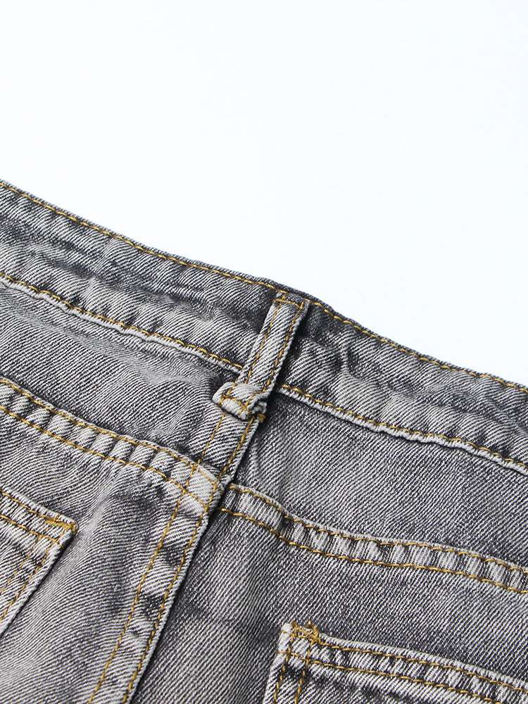 Retro Tie - dyeing Gradient Washed - out Jeans Woman - Elevra