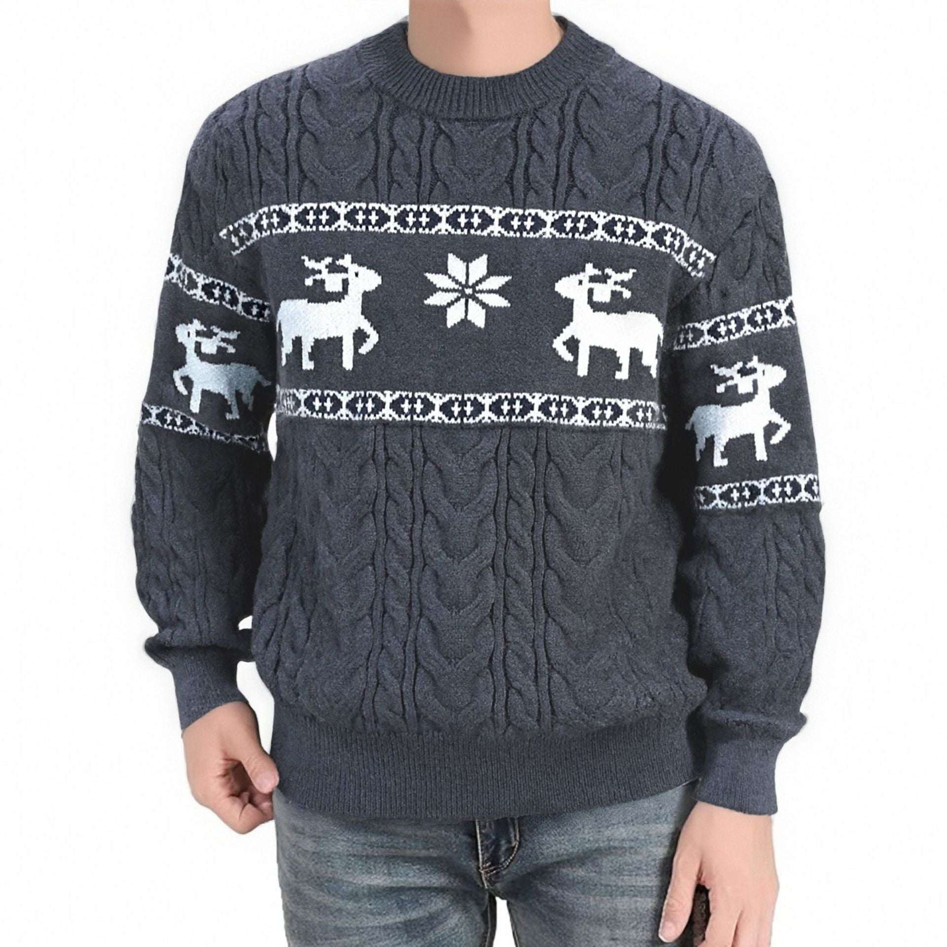 Round Neck Sweater Coat Men's Knitwear - Elevra
