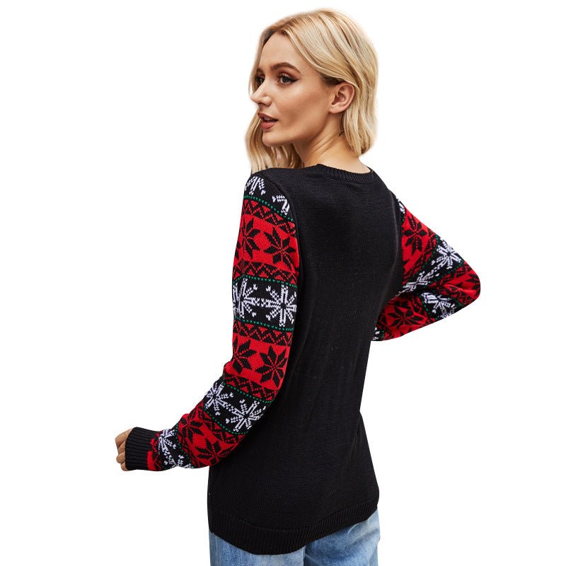 Santa Crew Neck Knit Sweater – Festive Holiday Pullover - Elevra