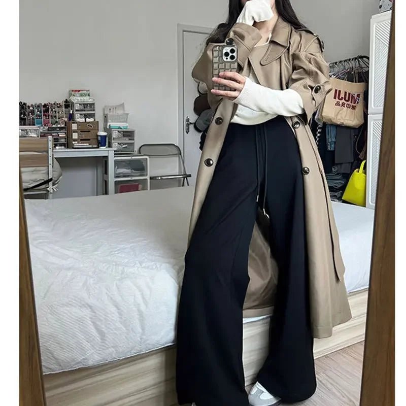 Temperament Wild Khaki Casual Fashion Trench Coat - Elevra
