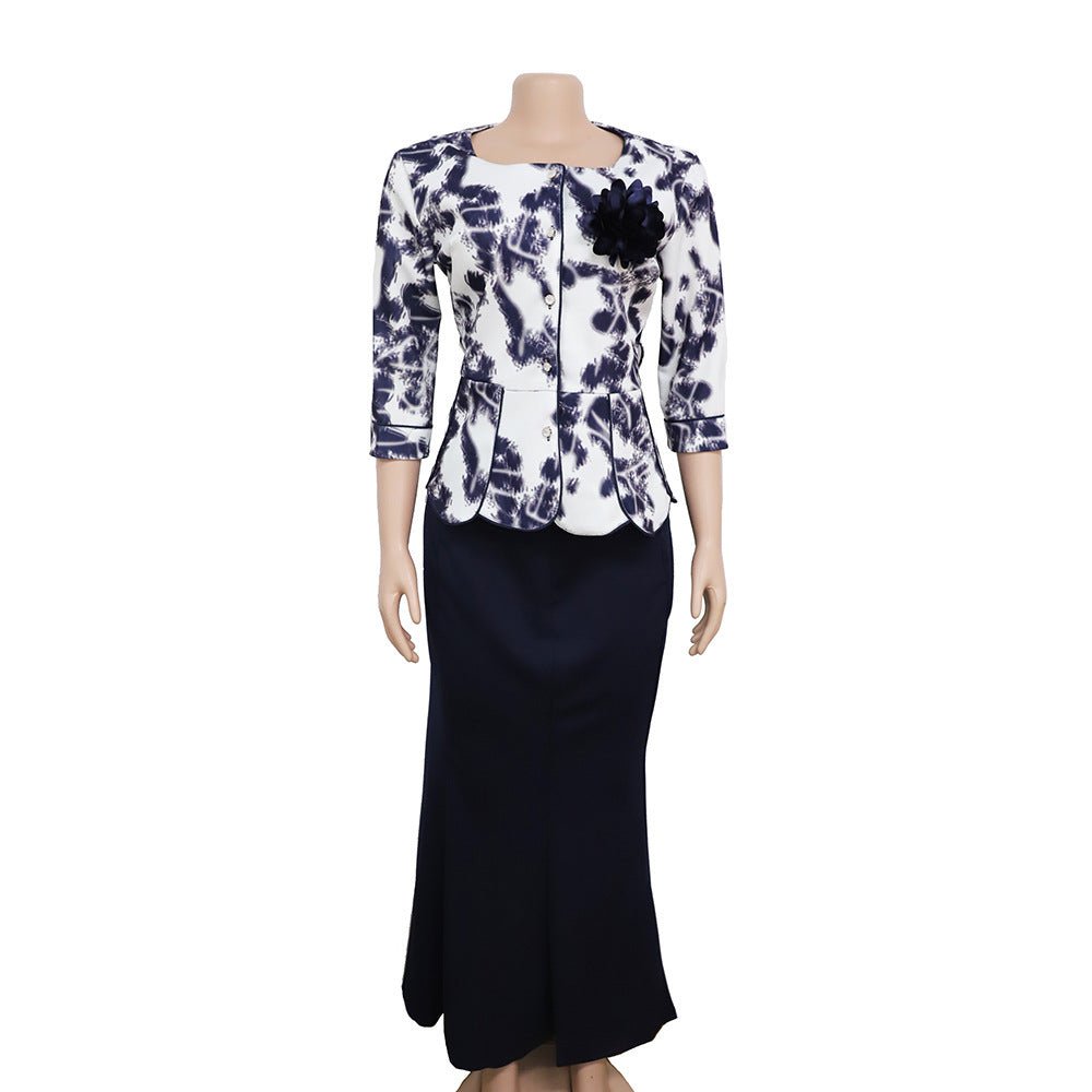 Two Piece Set for Women Dashiki Long Maxi Dress Skirt Sets - Elevra