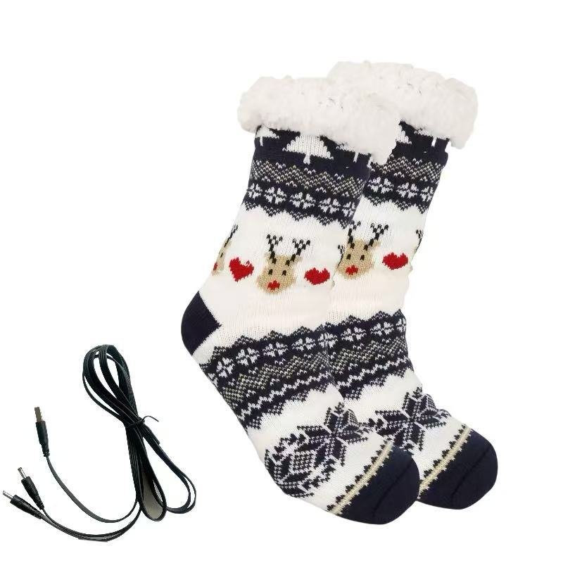 USB Electric Heating Socks –Warm Thickened Heated Room Socks - Elevra