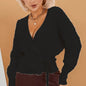 V - neck Lace - up Knitted Sweater Women's Coat - Elevra