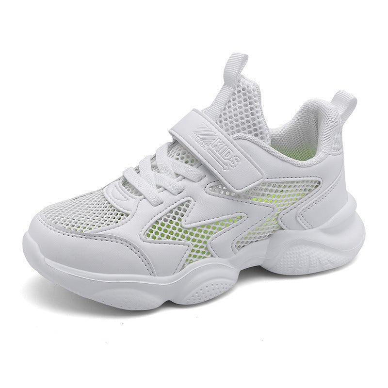 Velcro New Primary And Secondary School Students White Sneaker - Elevra