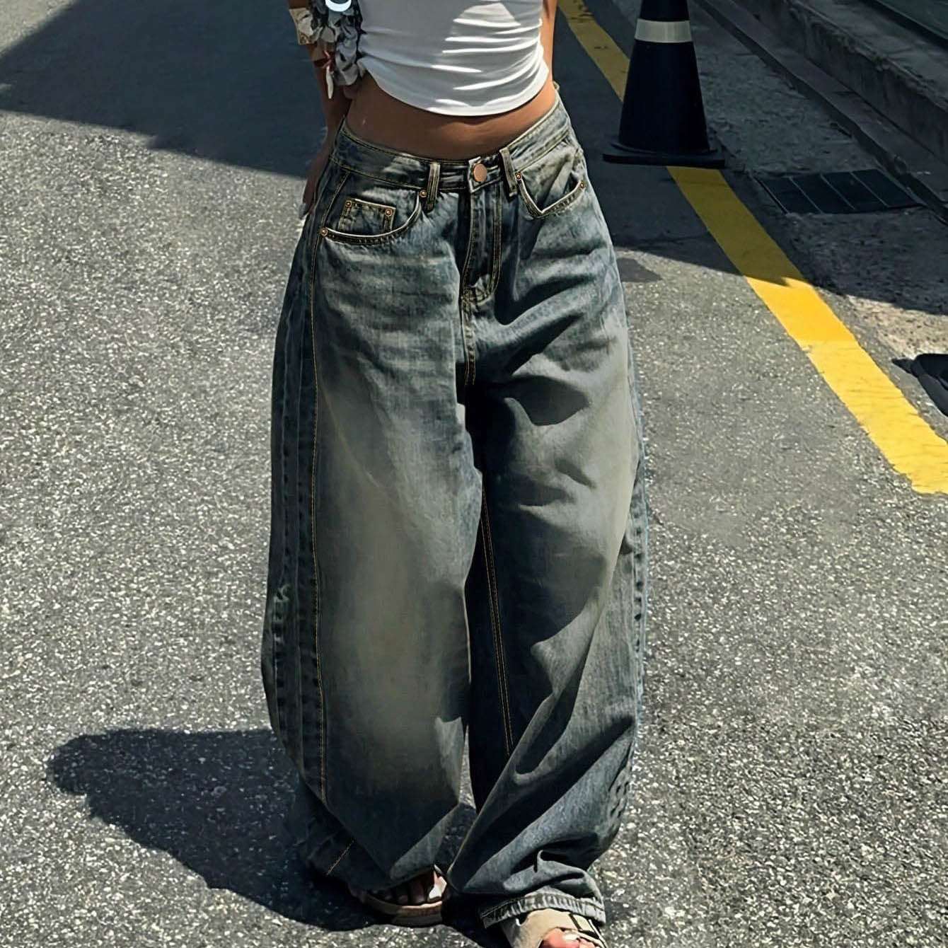 Versatile Design Casual Wide - leg Draggle - tail Trousers - Elevra