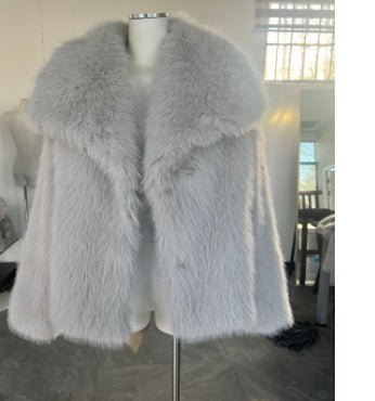 Winter Plush Coat Fashion Warm Thicken Fluffy Lapel Jacket Outwear Casual Long Sleeve Tops Womens Clothing - Elevra