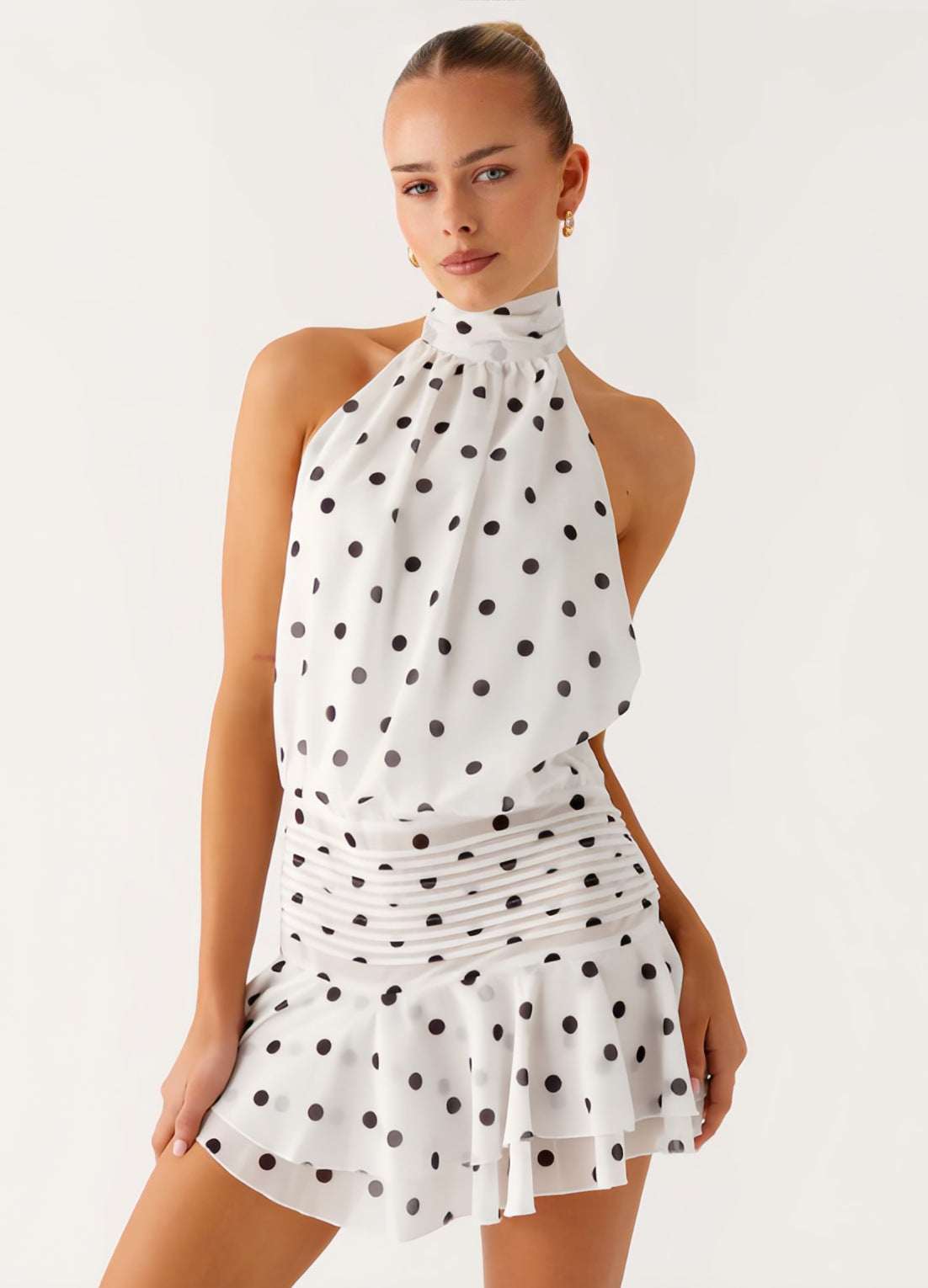 Women's Halter Pleated Dress Fashion - Elevra