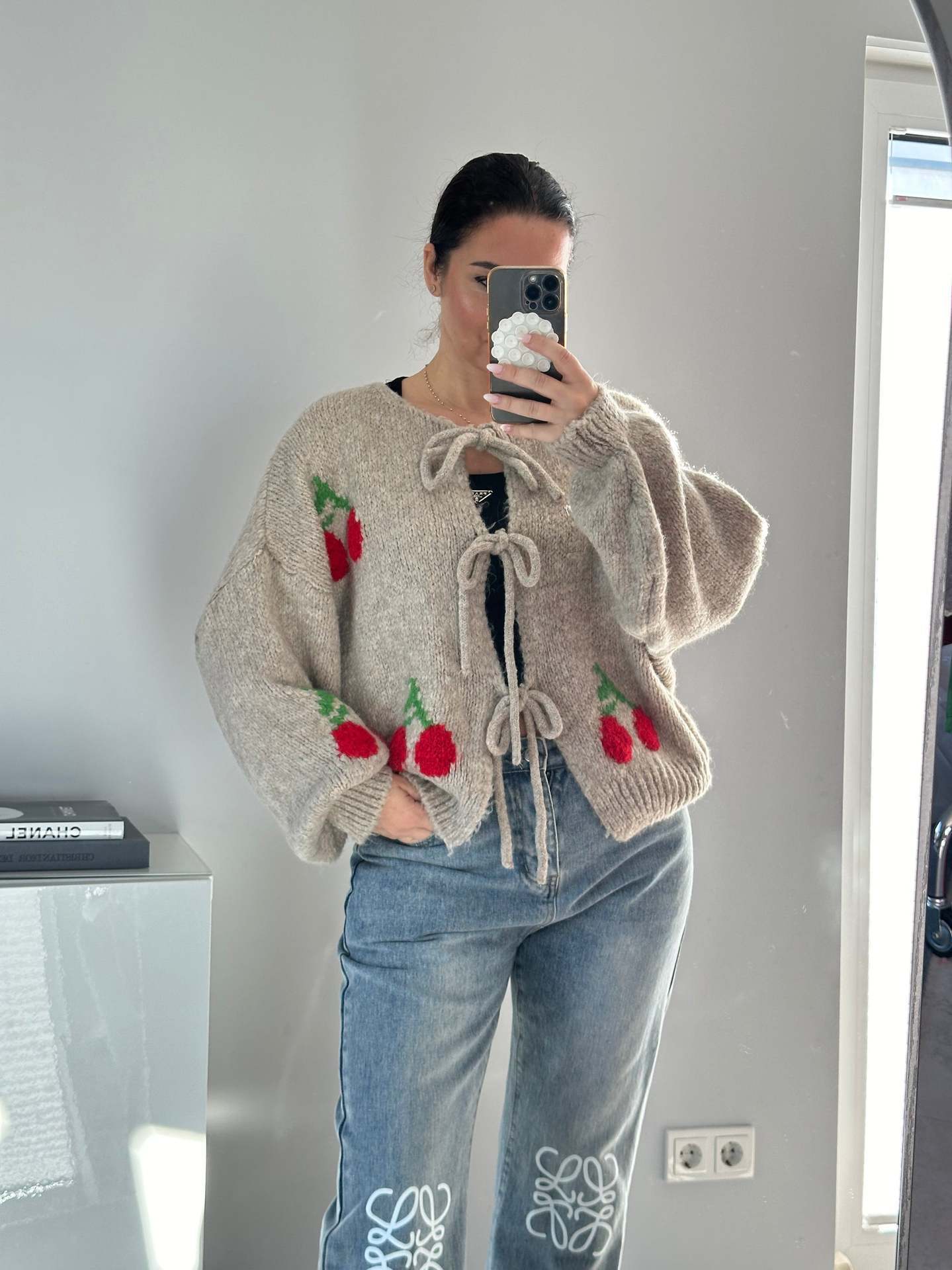 Women's Lace - up Knitted Cardigan Sweater - Elevra