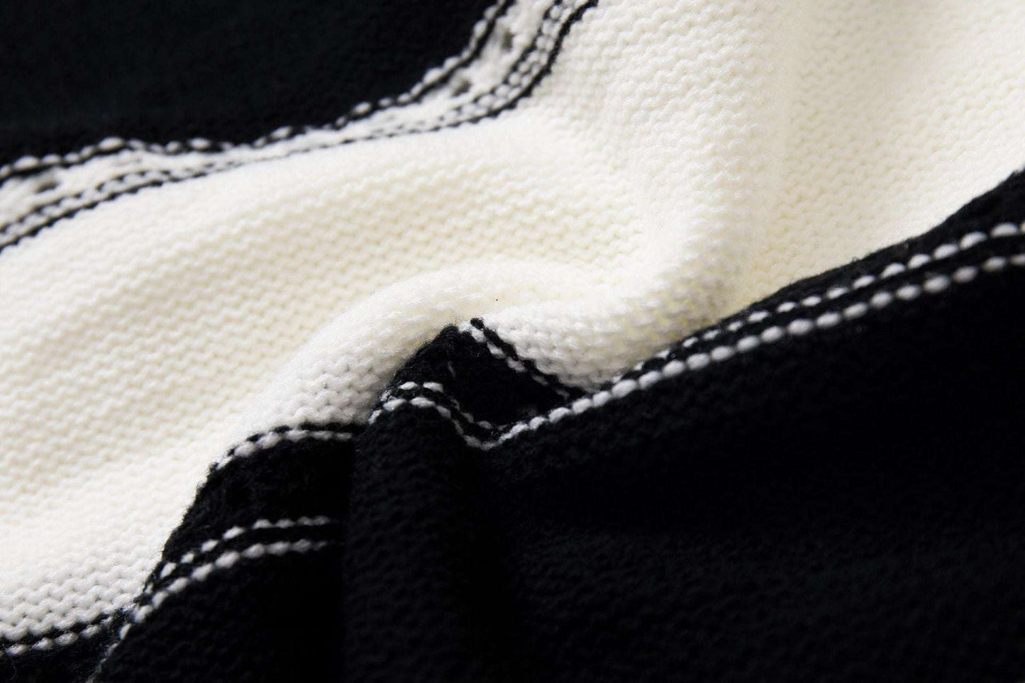 Women's One - neck Striped Openwork Knitted Sweater - Elevra