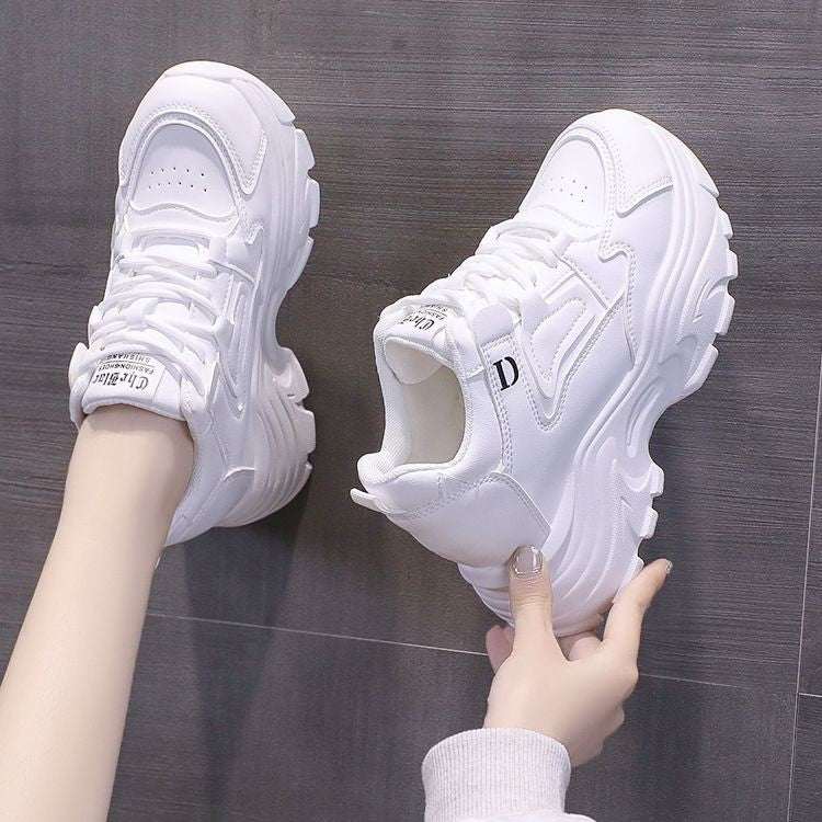 Women's Shoes Autumn Hidden Heel White Shoes Female Sneaker - Elevra