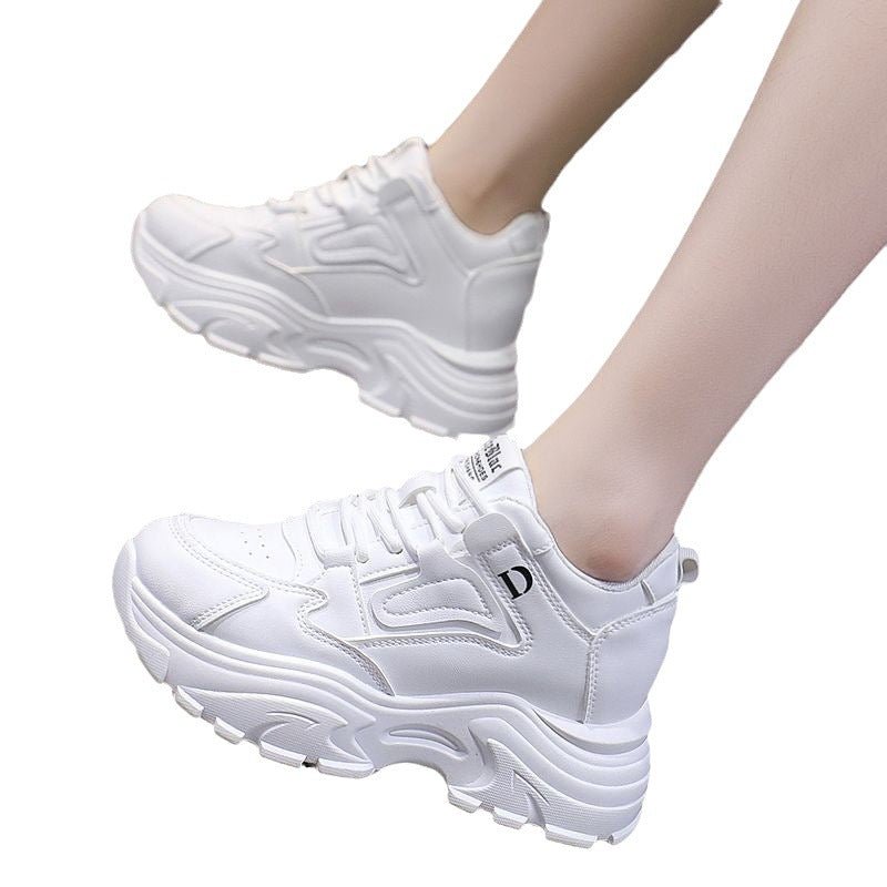 Women's Shoes Autumn Hidden Heel White Shoes Female Sneaker - Elevra