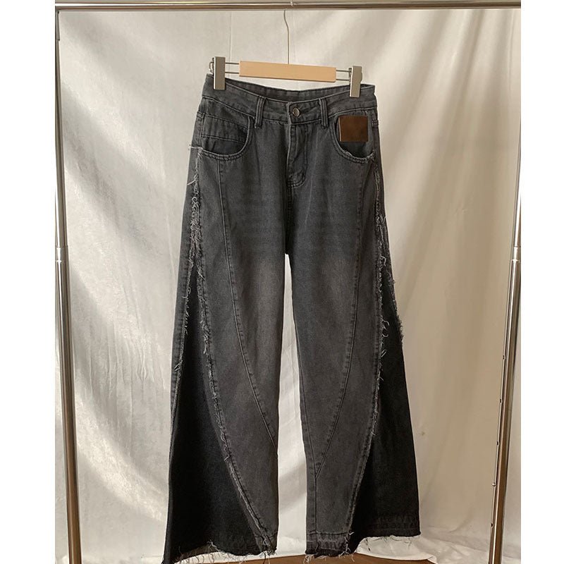 Women's Vintage Gray Long Jeans - Elevra