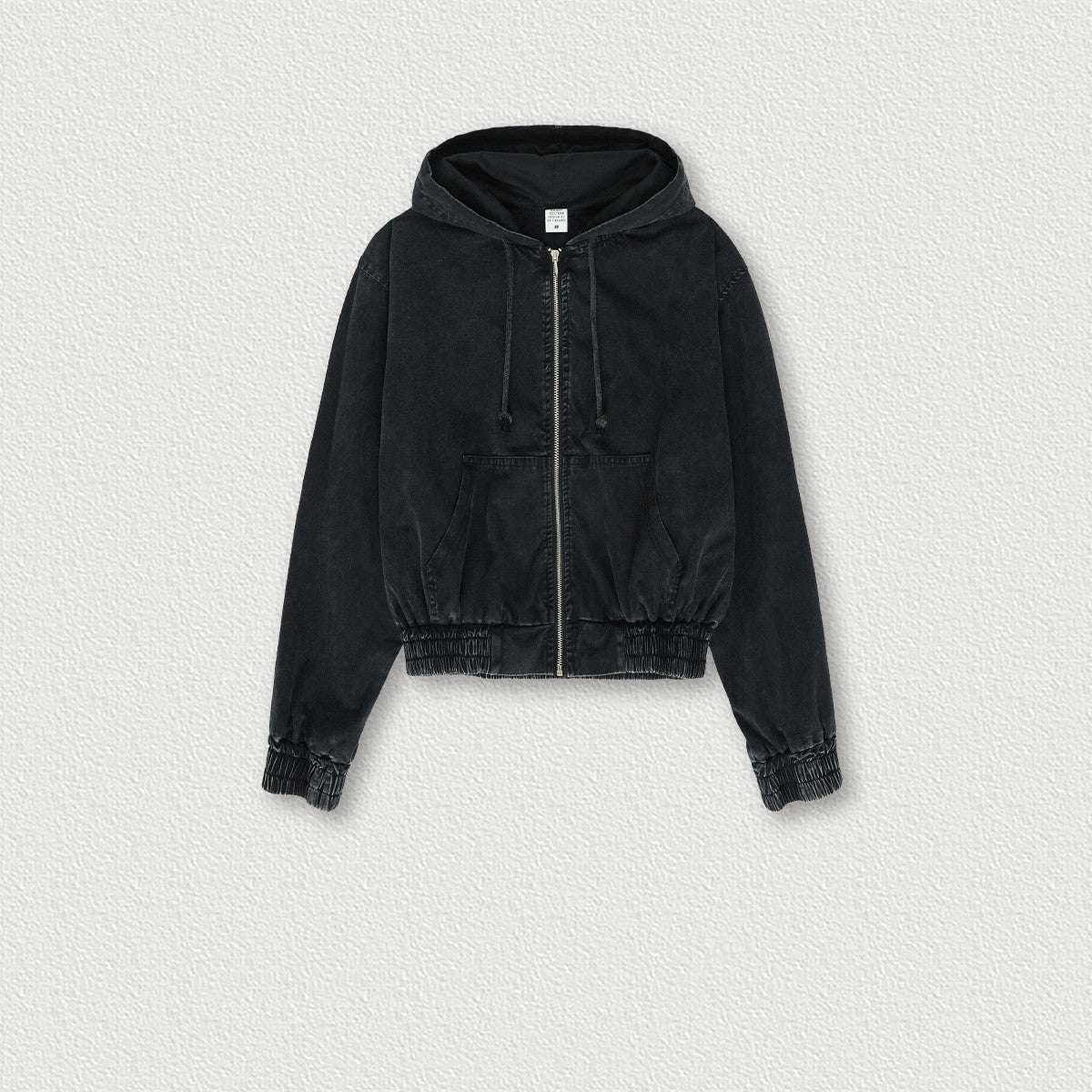 Women's Vintage Washed Distressed Zip Hoodie - Elevra