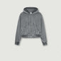Women's Vintage Washed Distressed Zip Hoodie - Elevra