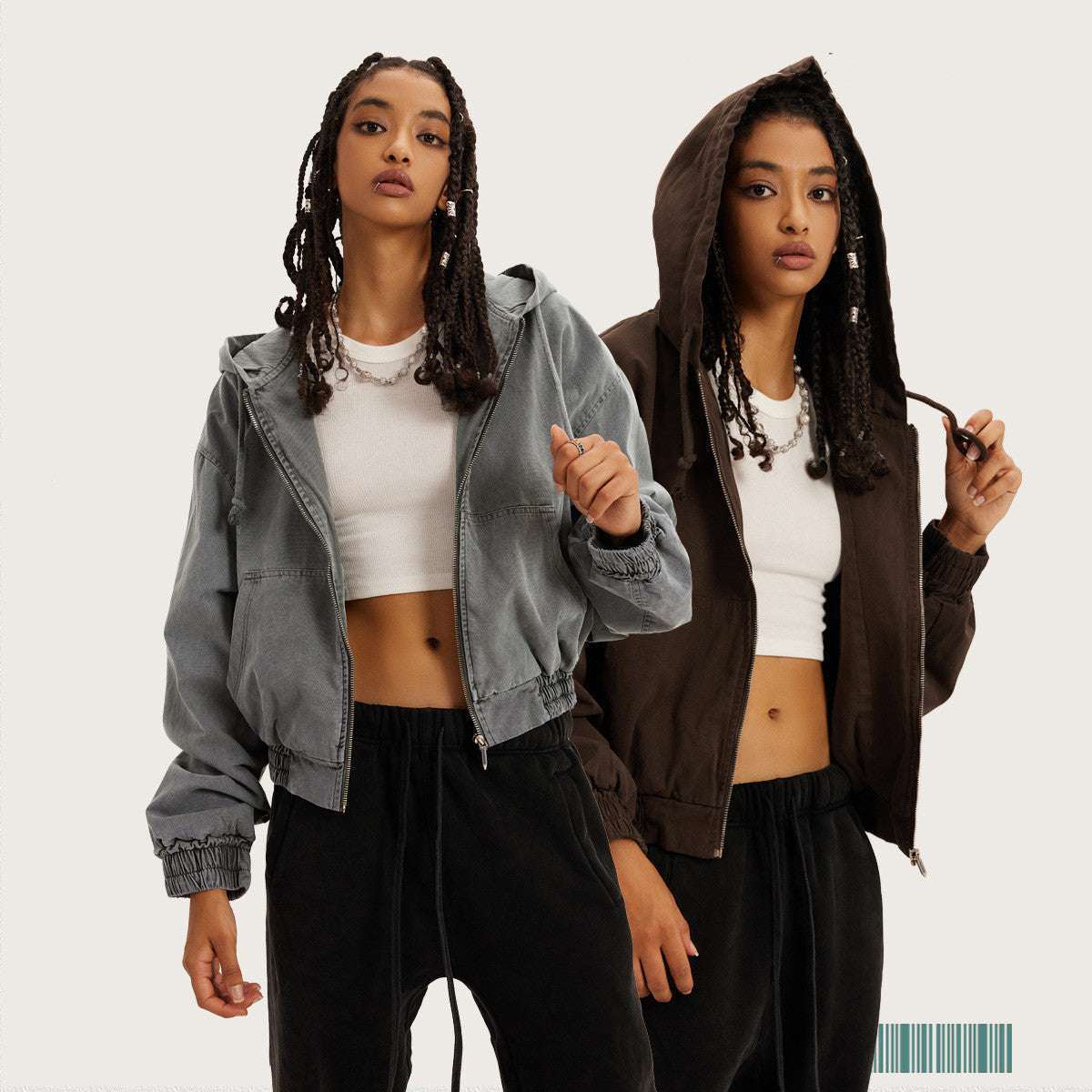 Women's Vintage Washed Distressed Zip Hoodie - Elevra