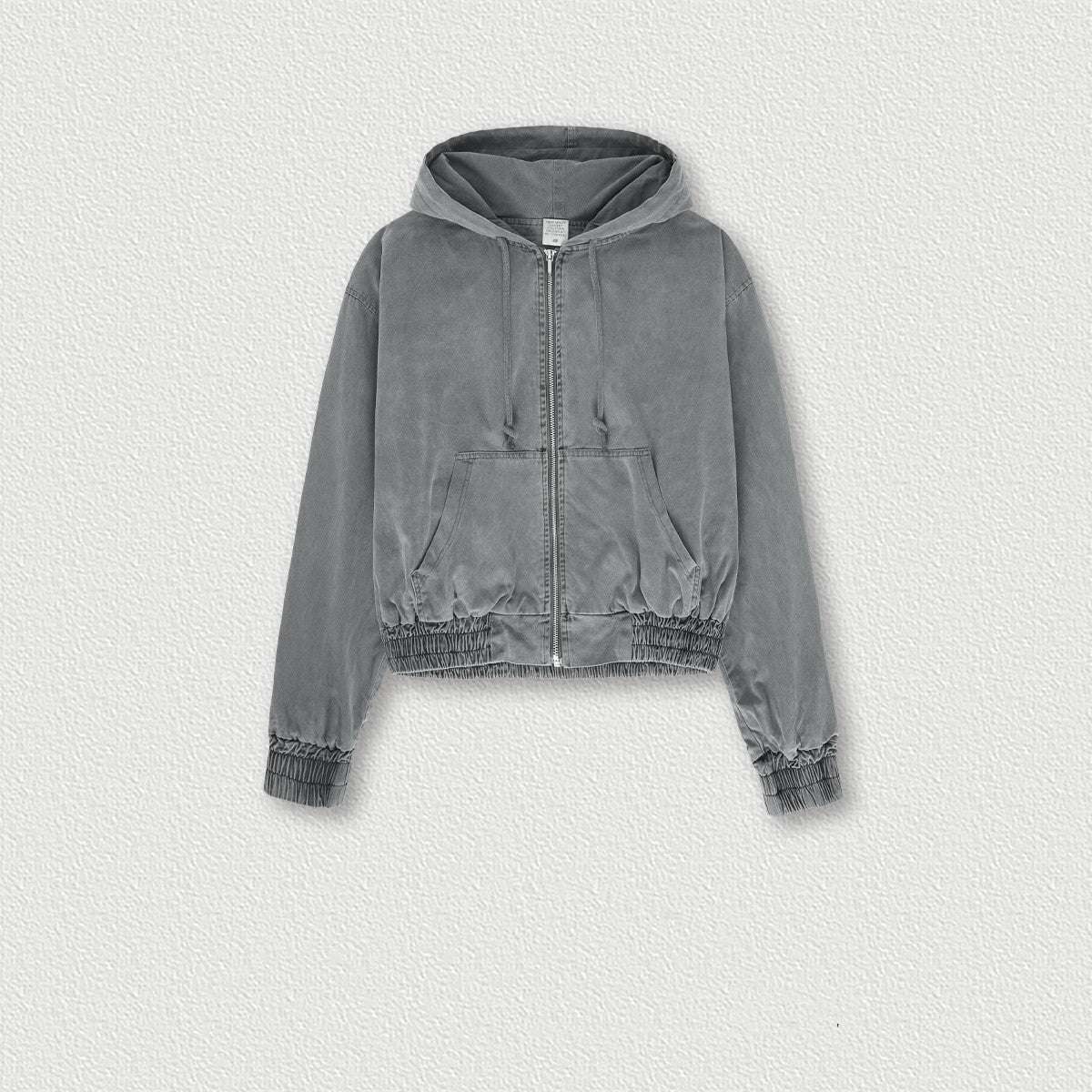 Women's Vintage Washed Distressed Zip Hoodie - Elevra